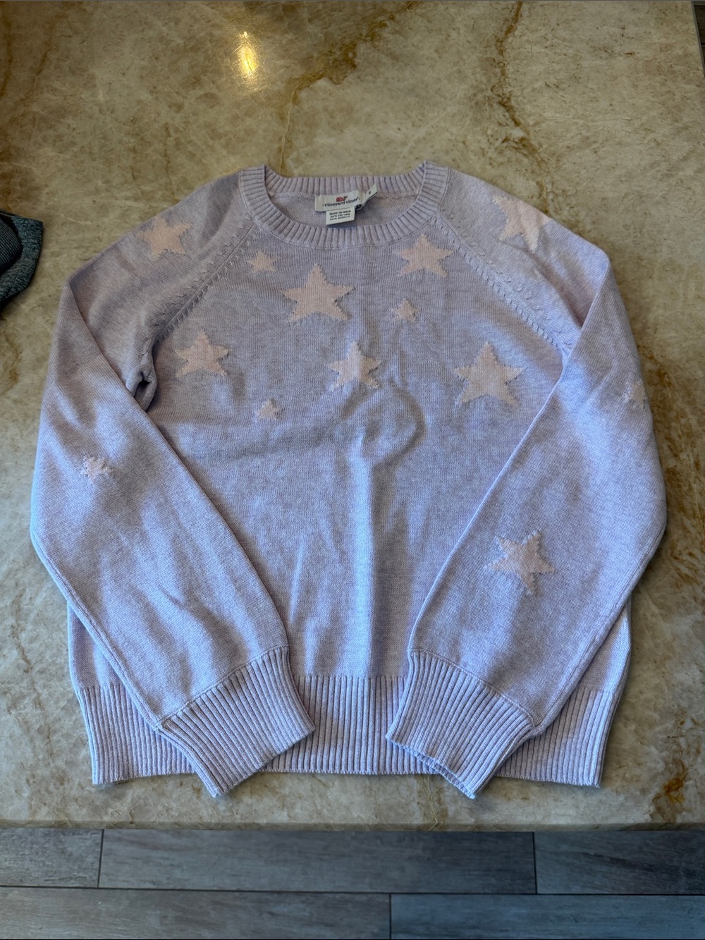 Vineyard vines kids Cozy Star-Pattern Lavender Sweater